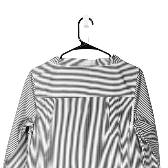 J. Crew Women's Blouse White Black Striped Button Long Sleeve Top Shirt Size 2 - Picture 7 of 8